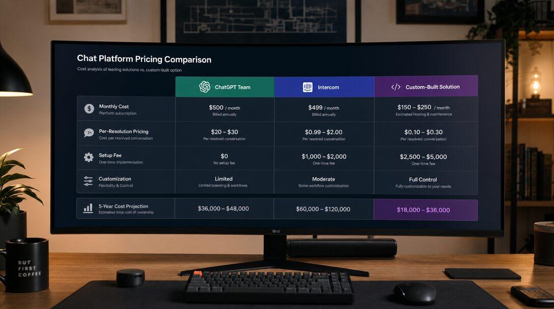 Chatbot Platform Pricing: Six Vendors vs a Custom Build