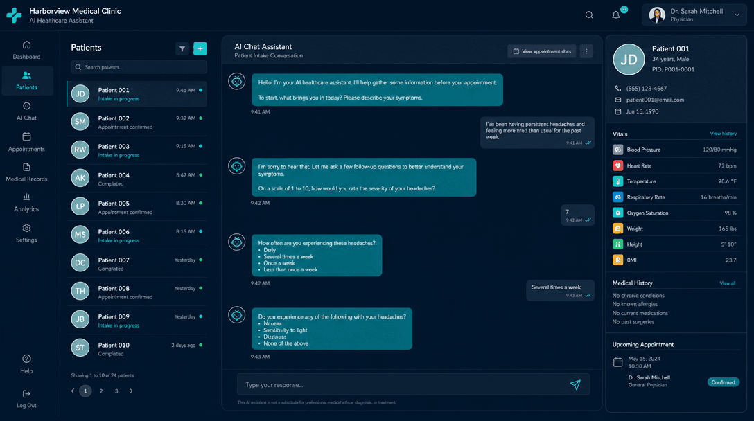 Healthcare SaaS · India product screenshot